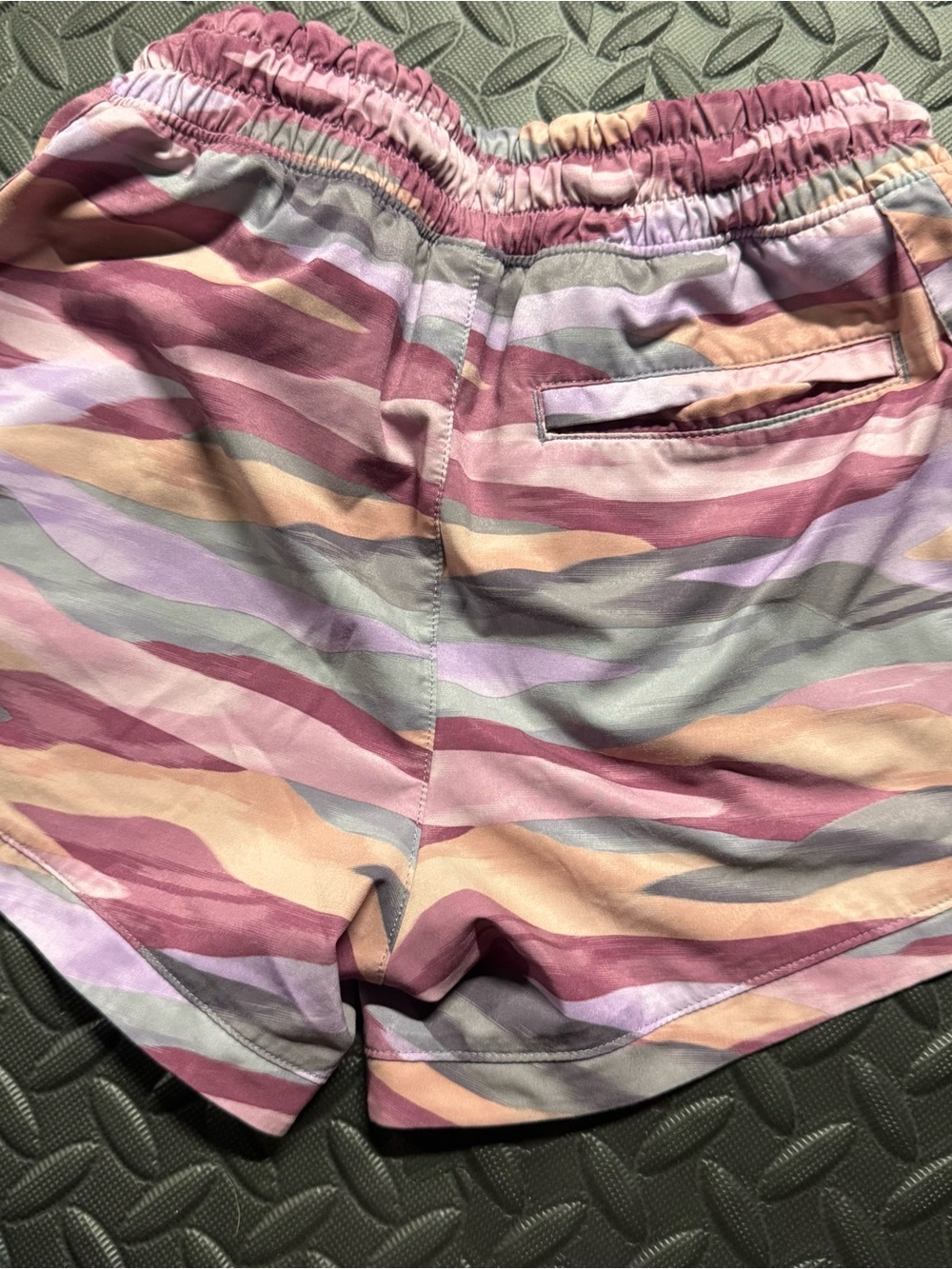 Athleta Girl Athletic Running Shorts Pink Purple Abstract Print Size Large 12 - Picture 8 of 11